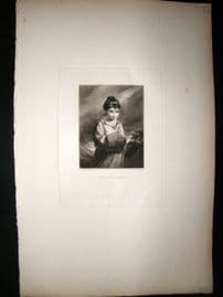 After Joshua Reynolds C1830 Folio Mezzotint. Miss Palmer, Children