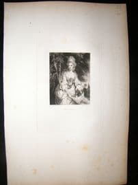 After Joshua Reynolds C1830 Folio Mezzotint. Mrs Harding, Pretty Lady