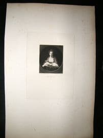 After Joshua Reynolds C1830 Folio Mezzotint. Mrs Irwin, Pretty Lady