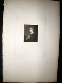 After Joshua Reynolds C1830 Folio Mezzotint. Oliver Goldsmith
