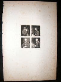 After Joshua Reynolds C1830 Folio. Baretti, Hawksworth, Paterson, Tomkins