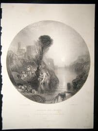 After Turner 1860 Antique Print, Bacchus and Ariadne, Art Journal