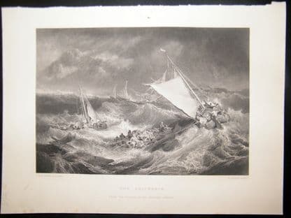 After Turner 1861 Antique Print, The Shipwreck, Maritime, Art Journal | Albion Prints