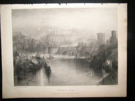 After Turner 1862 Antique Print, Ancient Rome, Italy, Art Journal