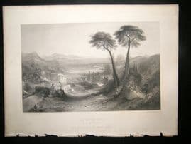 After Turner 1864 Antique Print, Bay of Baiae, Naples Italy, Art Journal