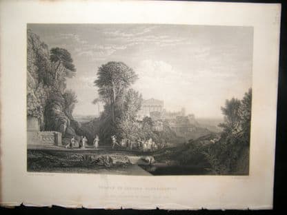 After Turner 1864 Antique Print, Temple of Jupiter Panhellenius, Art Journal | Albion Prints