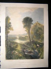After Turner 1865 Hand Col Art Journal Print. Mercury & Argus