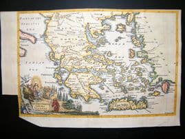 Ancient Greece with Islands C1750 Hand Col Antique Map