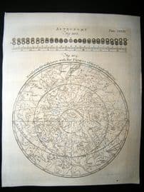Astronomy C1790 Antique Print. Northern Hemisphere & Figures of The Constellation 85