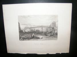 Austria 1847 Antique Print. Ferdinands Bridge, Vienna