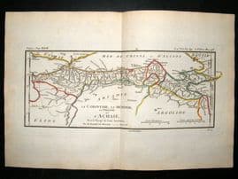 Barthelemy 1790 Antique Map Arcadia, Greece