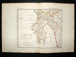Barthelemy 1790 Antique Map Messenia, Greece