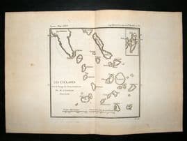 Barthelemy 1790 Antique Map The Cyclades, Greece