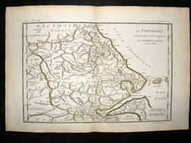 Barthelemy 1790 Antique Map Thessaly, Greece