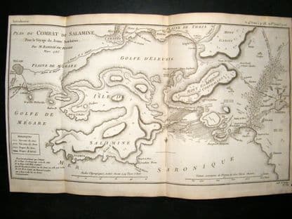 Barthelemy 1790 Antique Plan, Battle of Salamis, Greece | Albion Prints