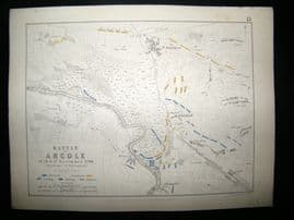 Battle of Arcole, Italy: 1848 Antique Battle Plan. Johnston