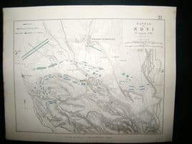 Battle of Novi, Italy: 1848 Antique Battle Plan. Johnston