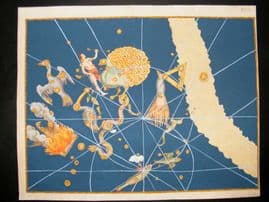 Bayer Uranometria 1661 Folio Hand Col Celestial Map. Southern Constellations 49