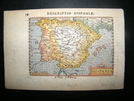 Bertius 1606 Antique Hand Col Map. Hispania. Spain