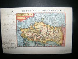 Bertius 1606 Antique Hand Col Map. Portugalliae. Portugal