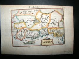 Bertius C1600 Antique Hand Col Map. Guinea, West Africa
