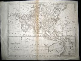 Bowen C1790 Folio Antique Map. Asia incl Australia New Holland