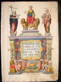 Braun & Hogenberg 1576 Civitates Orbis Terrarum Hand Colored Frontispiece
