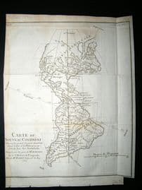 Buffon & Vaugondy 1774 Antique Map. American Continent. USA, Canada etc