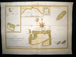 Canada 1788 Antique Map. Queen Charlotte Islands. Fine Hand Col