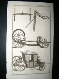 Carriages, Cart 1763 Antique Print. Gentleman's Magazine