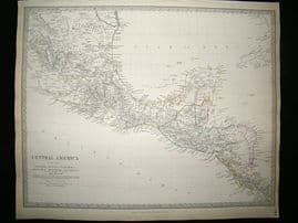 Central America, Belize, Guatemala, Honduras, Mexico, etc 1842 Map. SDUK
