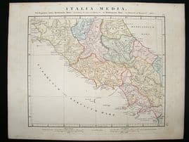 Central Italy: 1864 Antique Map, Aaron Arrowsmith