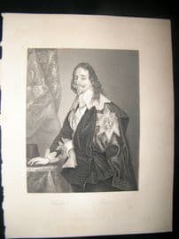 Charles I 1847 Antique Portrait Print. Payne