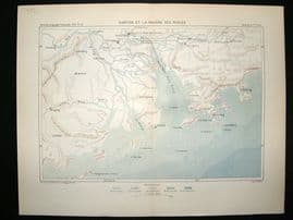 China: 1882 Antique Map, Canton, Reclus