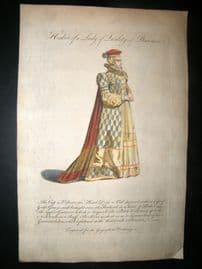 Coote 1760 Folio Hand Col Costume Print. Lady of Bavaria, Germany