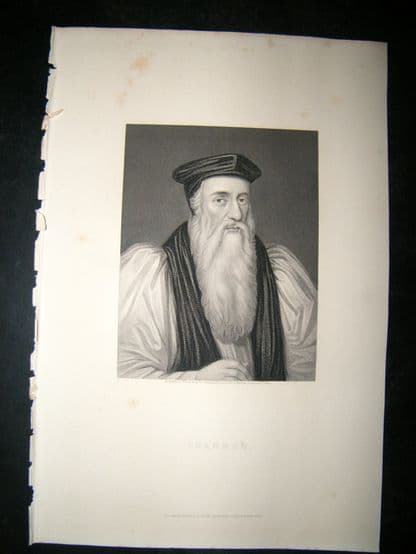 Cranmer C1860 Steel Engraved Portrait Print | Albion Prints