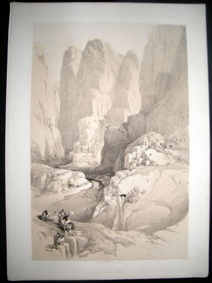 David Roberts Holy Land 1842 LG Folio. The Theatre. Entrance to Petra, Jordan | Albion Prints