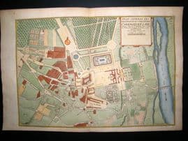 De Fer 1724 Folio H/Col Map Plan. Chateaux & Town, St. Germain en Laye, France