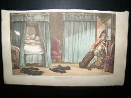 Dr Syntax by Rowlandson 1817 Hand Col Satire Print. Robb'd of his Property