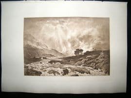 Dujardin after Peter Graham 1885 Photogravure. A Spate in the Highlands