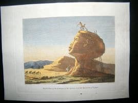 Egypt 1807 Antique Hand Col Print. The Sphinx