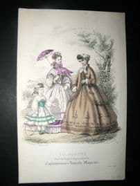 Englishwoman's Domestic Magazine 1863 Hand Col Fashion Print. July