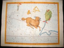Flamsteed Atlas Coelestis 1781 LG Folio H/Col Celestial Map. Aries 1 Astrology