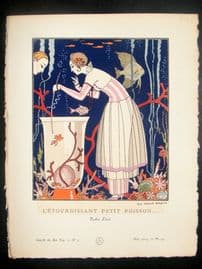 Gazette du Bon Ton by Barbier 1914 Deco Pochoir. L'Etourdissant Petit Poisson