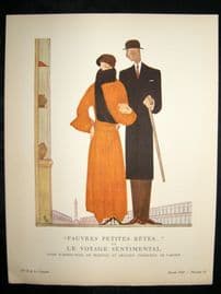 Gazette du Bon Ton by Benito 1922 Art Deco Litho. Pauvres Petites Betes
