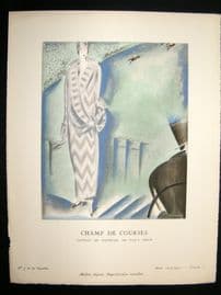 Gazette du Bon Ton by Charles Loupot 1924-5 Art Deco Pochoir. Champ De Courses