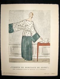 Gazette du Bon Ton by Erikson 1922 Deco Litho. Combien de Morceaux de Sucre