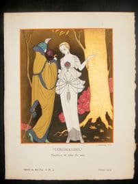 Gazette du Bon Ton by Georges Barbier 1914 Art Deco Pochoir. Coromandel