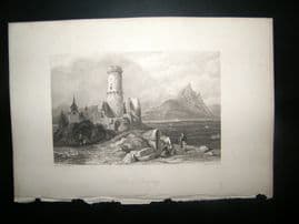 Germany 1838 Antique Print. Castle of Godesburg