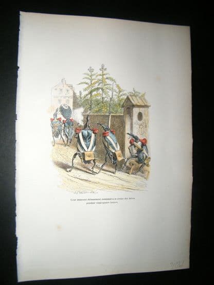 Grandville des Animaux 1842 Hand Col Print. Insects Marching | Albion Prints